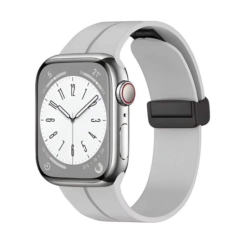 Apple Watch Band Waterproof Magnetic Adjustable Stylish Strap Watch Band L-Gray